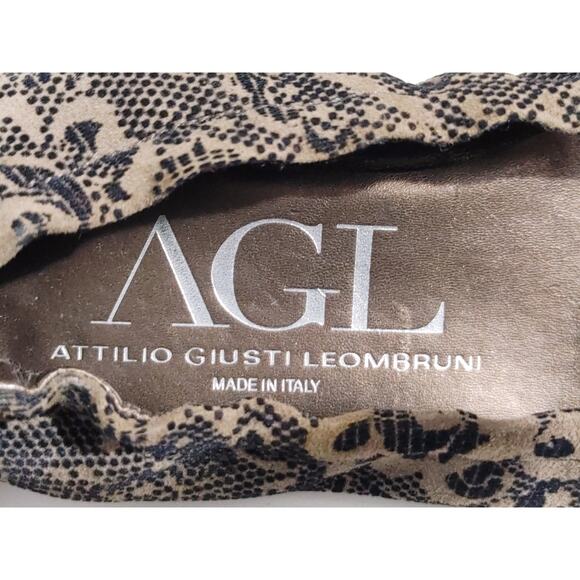 Attilio Giusti Leombruni Italy Leather Floral Flat Shoes Brown Women 38.5 US 8.5 - Picture 5 of 7